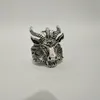 Retro får gethorn huvudfinger ring satan dyrkan baphomet aries zodiac wicca stjärna för män pojke gåva punk biker djur smycken275u