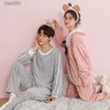 Men's Sleepwear Winter Couple Sleepwear Man Pajamas set Women pyjama suits Flannel Home clothes Warm pijama hombre conjuntos de pijama ensemblesL231011