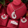 Collana e orecchini Set GODKI Trendy Fashion Russian Luxury Waterdrop per le donne Festa di nozze Dubai Bridal