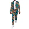 Nya ankomst afrikansk parti bär anpassade casual mens byxdräkter blazers patch byxor ankara mode manliga bröllop plagg w12250m