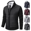 Maglioni da uomo Giacca Patchwork Moda Business Casual Cerniera Stand Colletto Tasca Autunno Inverno Streetwear Maglione lavorato a maglia Cardigan 231011