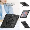 For iPad Pro 12.9 inch Case 360 Rotation Kickstand Hand Strap Heavy Duty Hybrid Protective Tablet Cover kids Safe Shockproof Cases +Screen PET Film + Shoulder Straps