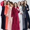 Mulheres sleepwear mulheres extra longo quente coral velo roupão inverno grosso flanela banho térmico robe quimono roupão bri248a