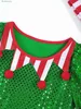 Costume a tema Ragazze per bambini Elfo di Natale Vieni Natale Paillettes Pompon Decorato Fancy Party Mesh Tutu Dress con cappello Capodanno Carnevale Dress UpL231010