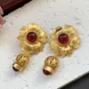 Boucles D'oreilles Pendantes Fleur Dorée Émeraude Lanterne Pendentif Exagéré Vintage Feuille Givrée Pour Les Femmes