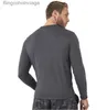 Roupa Interior Térmica Masculina 100% Lã Merino Camiseta Masculina Lã Merino Roupa Interior Térmica Camada de Base Masculina Camisa de Lã Merino 240g Wicking Respirável Anti-OdorL231011