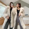 Womens Fur Faux Winter Fur Imitation Coat Womens Long Warm Raccoon Stor storlek Leisure Windbreaker 231010