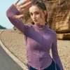 AL0lulu – veste de sport à manches longues pour femmes, haut de Fitness avec Logo, slim, yoga, course à pied