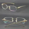 Säljer Rimless Metal Leopard Series Panther Optical 18K Gold Solglasögon Square Eyewear Round Forme Face Glasses Mane and Female W306Z