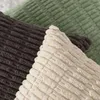 クッション装飾枕の固体色コーデュロイ枕ケースホワイトグリーンふわふわレトロ装飾ホーム枕45x45ソファベッドルーム用のスロークッションカバー231011
