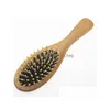 Party Favor Price Natural Wood Brushe Healthy Care Mas Wood Hair Combs Antistatic Detangling Airbag Hairbrush Styling Tool Home Garde DHW3R