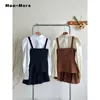 Werk Jurken 2023 Herfst Koreaanse Vintage Driedelige Set Solid Single Breasted Pofmouwen Top V-hals Vest Plooirok Vrouwen Outfit