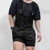 Men's Tank Tops Solid Color Button Design Casual Fashion Suspenders.