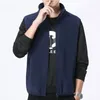 Coletes masculinos colete de pelúcia outono inverno moda outerwear sem mangas alta pescoço superior casual zíper bolso esportes jogging jaqueta casacos