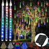 Meteor Shower LED String Lights Luci solari Street Garland Decorazione dell'albero di Natale Luci da giardino impermeabili per Capodanno