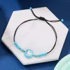 Link Bracelets Simple 12 Zodiac Sign Woven Bracelet For Women Men Charm Natural Stone Beaded Braided Couple Friendship Jewelry Gift