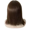 Perruques juives de la meilleure qualité 40,6 cm, cheveux humains vierges européens, couleur marron #4, perruque casher, densité 130 %, style Bob, 4 x 4, perruques juives en soie pour femme blanche