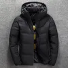 Men's Down Parkas Hommes hiver doudoune avec capuche hiver chaud hommes manteau décontracté automne col montant bouffant épais chapeau blanc canard Parka mâle 231010