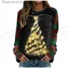 Damen Hoodies Sweatshirts Golden Elk Hoodie Damen Mode O-Ausschnitt Hoodies Weihnachten Sweats Damen Hoodies Sweatshirt Langarm Mantel Chrias Tree ClothesL231011
