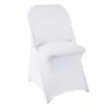 Housse de chaise en spandex blanc Housse de chaise noire pour chaise pliante