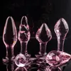 Вибраторы Candiway Exquisite Pink Crystal Glass Анальная пробка Продукты для мастурбации для взрослых Массажер простаты Эротические игрушки для пары 5 стилей 231011