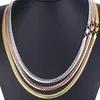 Kettingen 6 MM Snake Link Chain Ketting Gehamerd Platte Curb Cubaanse Rose Goud Zilver Kleur Voor Vrouwen Mannen Fanshion Sieraden Gift GN1111191U