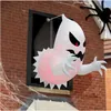 1 set Halloween Inflatable Ghost With Build-in LED, Blow Up Flying Ghost Broke Out From Window For Halloween Decor