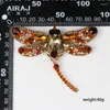 Brooches Big Elegant Crystal Dragonfly Brooch Rhinestone Pin Romantic Wedding Bride Bridesmaid Large For Woman Jewelry