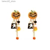 Andra modetillbehör Fashion Personlighet Ny produkt Halloween Pumpkin Head Ghost Pendant örhängen för kvinnor Q231011