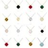 여성을위한 클래식 패션 펜던트 목걸이 우아함 4 Four Leaf Clover Locket Necklace 고품질 초커 체인 디자이너 Jewel300J