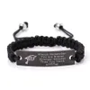 Bracelet 316 en acier inoxydable Bracelet gradué étudiant garçon corde noire réglable homme souhait à fils frère ami bijoux cadeau 317x