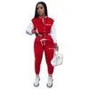 Retail Women Sports Tracksuits 2023 Fall And Winter Long Sleeve Pants Set Letter Printed Splicing Two Piece Set Baseball Jogging Suits