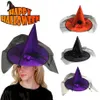 Stingy Brim Hats Holiday Halloween Wizard Hat Party Special Design Pumpkin Cap Women's Large Ruched Witch Accessory223f