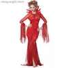 Costume a tema M-xl Rosso Halloween Manica lunga Diavolo Cosplay Carnevale Lady Vampire Come Halloween Arriva per le donne T231011