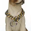 Goud Kleur Rvs Grote Hond Huisdier Kraag Veiligheid Ketting Curb Cuba Levert Hele 12-32 Chokers232o