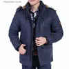 Men's Down Parkas Mens Winter Jacket Cotton Padded Warm Parka Coat Casual Faux Fur Hooded Fleece Long Male Jacket Windbreaker Men Plus Size 7XL T231011