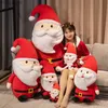 Juldekorationer 22/40/50/cm Ny härlig Santa Plush Toy fylld Animal Father Christmas Toys Soft Trevliga gåvor för