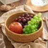 Opbergmanden Handgeweven Rechthoekige Rotan Rieten Mand Fruit Thee Snack Brood Picknick Cosmetische Doos Keukenbenodigdheden Huishoudelijk Gereedschap 231011