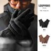 Five Fingers Gloves Maden Vintage Winter Touch Screen Gold Mink Velvet Warm Full Finger Men Women Outdoor Running Skiing Mittens 231010