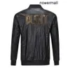 Plein Philipps pp Giacca da uomo in pelle con pelliccia di teschio PP Giacca con colletto da baseball spesso P6970 Simulazione moto RHS8