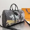 2024 Hot designer Duffle Bag Lvity Men Kvinnor Fashion Travel Bag Capacity Handväska Klassisk tryckt belagd Canvas Leather Travel Baging Boarding Bag Handväska