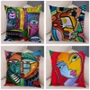 Cojín almohada decorativa 45x45 cm pintura abstracta estilo nórdico colorido dibujos animados girlcushion para sofá cubierta del hogar decoración funda de almohada 231011