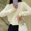 Fashion Designer Sweatshirts Women's Sweaters Warm Cardigan with Button Hollow Out Tops 24495