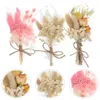 Dekorative Figuren, 6 Stück, kleine Blumen, Basteln, Dekor, DIY, getrockneter Mini-Blumenstrauß, Stiele, Zubehör, Geschenkbox, Tischdekoration