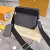 Luksusowy designerka torba Messenger Reverse Canvas Męs Crossbody Trio 3 -częściowe zestawy mody Man Ramerze torby na ramię