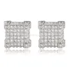 Hip Hop Hommes Boucles D'oreilles Goujon Vis Arrière Carré Glacé Cubique Zircone Personnalité Tendance Boucle D'oreille Goujons Oreille Véritable Pierre Bijoux Pour Guy Hommes