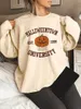 Dames Hoodies Herfst Sweatshirt Voor Vrouwen Est.1998 Universiteit Halloween Gedrukt Trui Warme Lange Mouwen O-hals Hoodie Vrouwelijke Casual