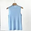 Damesvesten Naizaiga 85% wol 15% zijde 5% kasjmier Mock-neck effen wit groen blauw Mouwloos Dames truien trui NY38 231011