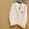 Nakış mektubu kadınlar blazer sonbahar tasarımcı iş katları gündelik uzun kollu takım elbise blazer ceket büyük boy ceket