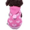 Hundkläder Cat Sweater Hoodie Hearts Mönster Jumper Pet Puppy Coat Jacket Varma kläder för Chihuahua Yorkie Poodle 231011